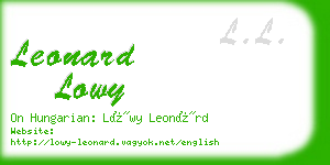 leonard lowy business card